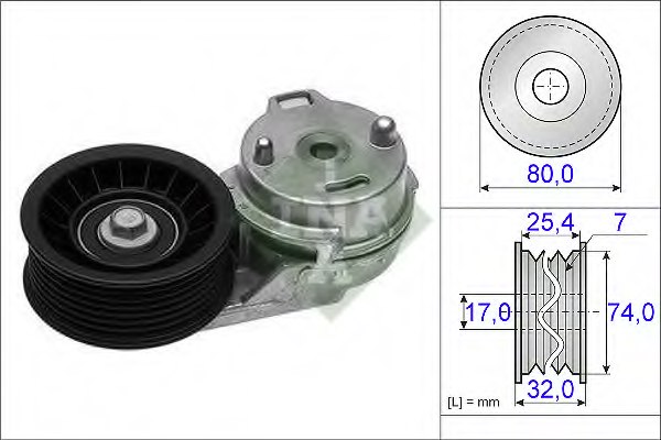 INA 534 0385 10 Belt Tensioner, v-ribbed belt